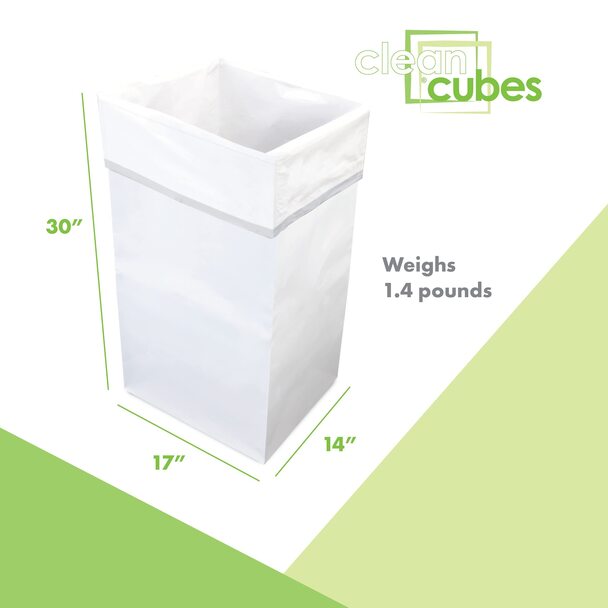 Clean Cubes 30 Gallon Disposable Sanitary Trash Cans & Recycling Bins Trellis 3 Pack