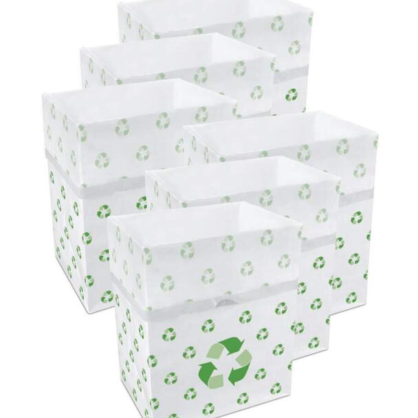 Clean Cubes 13 Gallon Disposable Sanitary Trash Cans & Recycling Bins, 6 Pack (Recycle)