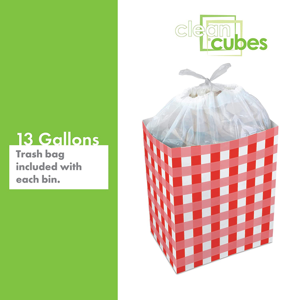 Clean Cubes 30 Gallon Disposable Trash Cans (3-Pack). Reusable Garbage and  Recycling Bins for Parties, Events, and More (Polka Dot - 30 Tall x 14