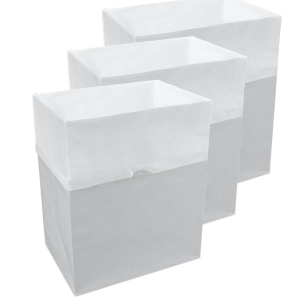 13 Gallon Disposable Trash Cans 3-Pack with Fitted Trash Bags Reusable for Events & Parties Gray