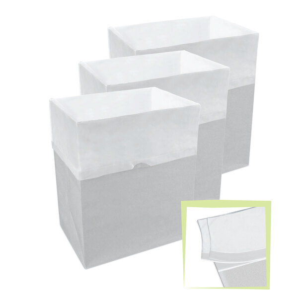 13 Gal Multi-Liner Trash Cans (3-Pack) w/ Bags - Reusable Bins for Events, Parties & More (Gray)